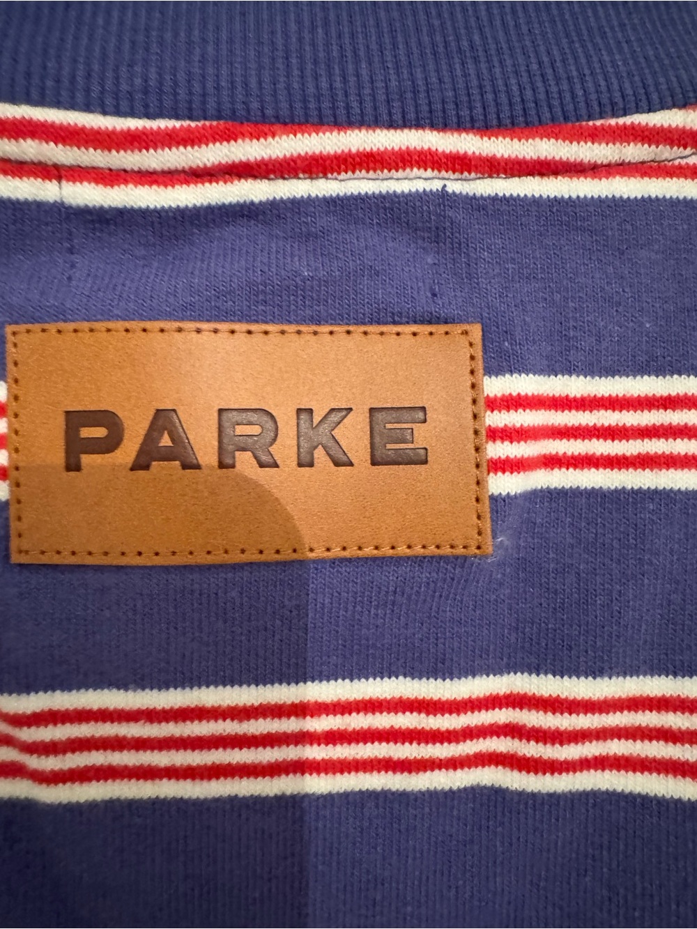 NWOT Parke WOVEN TERRY
Zip Up Mockneck Sailor Stripe S/M - Picture 7 of 7